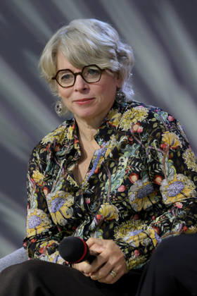 07.10.2026, Frankfurt am Main, DEU, Frankfurter Buchmesse. Jill Lepore, Autorin des aktuellen Buches Die Regierung der Maschinen im Geschraech auf der ARD Buehne