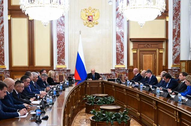Russia Mishustin Government 9259238 07.10.2026 Russian Prime Minister Mikhail Mishustin chairs a meeting with members of the government in Moscow, Russia. Kristina Solovyova Sputnik Moscow Russia  Copyright: xKristinaxSolovyovax
