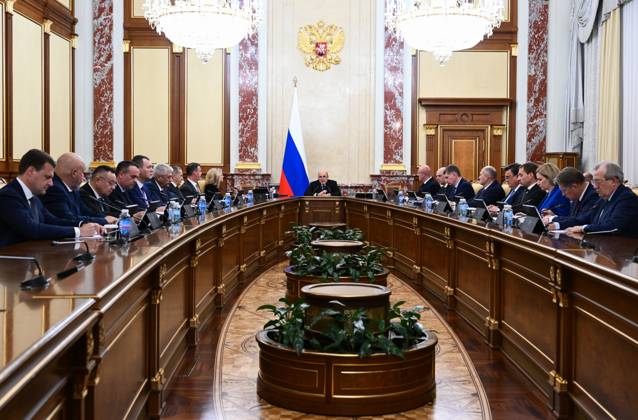 Russia Mishustin Government 9259242 07.10.2026 Russian Prime Minister Mikhail Mishustin chairs a meeting with members of the government in Moscow, Russia. Kristina Solovyova Sputnik Moscow Russia  Copyright: xKristinaxSolovyovax