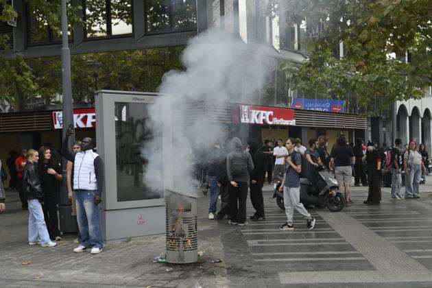 Liege Students Protest Against Austerity Measures 07 10 2026 LIEGE, BELGIUM Students protesting against the austerity measures introduced by the Wallonia-Brussels Federation (FWB) government are pictured in Liege, Belgium, on October 7, 2026. ( Liege Belgium  Copyright: xPhilipxReynaersx