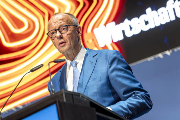 Friedrich Merz EUR, Deutschland, Berlin, 07.10.2026: Keynote von Bundeskanzler Friedrich Merz (CDU) zur Lage unseres Landes anlässlich der in Berlin stattfindenen Jubiläumsveranstaltung von 80 Jahre Handelsblatt und 100 Jahre WirtschaftsWoche.