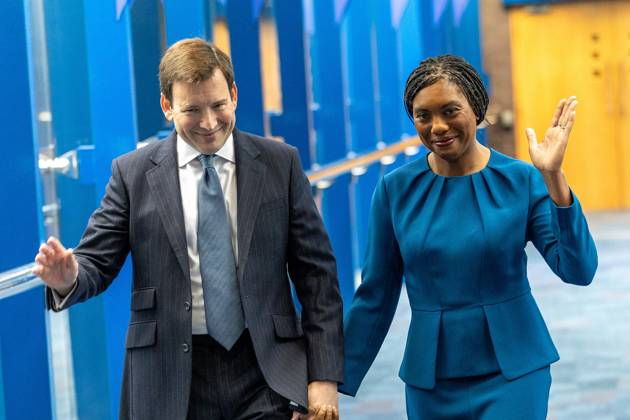 October 7, 2026, Birmingham, United Kingdom: Conservative party leader Kemi Badenoch and her husband Hamish Badenoch (left), arrive ahead of her keynote speech on the final day of the Conservative Party Conference at the International Convention Centre in Birmingham.The Conservative Party leader, Kemi Badenoch s gives her keynote speech at the International Convention Centre on the final day (day four) of the Conservative Party Conference at the International Convention Centre in Birmingham. The Conservative Party opened its annual conference under the slogan Stronger economy, stronger countryÃ¢ Birmingham United Kingdom  - ZUMAs197 20261007_aaa_s197_047 Copyright: xPhilxLewisx
