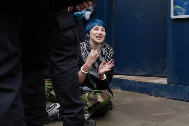 Pro-Palestinian protesters march In London LONDON, UNITED KINGDOM - OCTOBER 7: Police officers detain a Pro-Palestinian demonstrator during a protest in central London, United Kingdom, on October 7, 2026, marking the third anniversary of the October 7, 2023 attacks. Thomas Krych Anadolu London United Kingdom. Editorial use only. Please get in touch for any other usage.  Copyright: x2026xAnadoluxThomasxKrychx