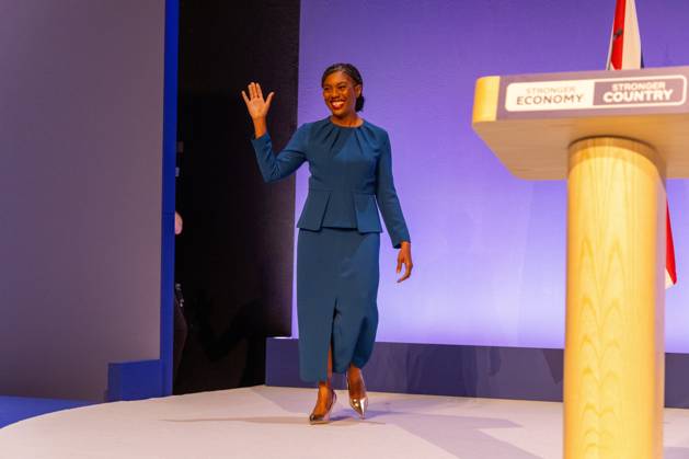 October 7, 2026, Birmingham, United Kingdom: Leader of the Conservative Party Kemi Badenoch arrives on stage to give her keynote speech at the International Convention Centre on the final day (day four) of the Conservative Party Conference at the International Convention Centre in Birmingham..The Conservative Party leader, Kemi Badenoch s gives her keynote speech at the International Convention Centre on the final day (day four) of the Conservative Party Conference at the International Convention Centre in Birmingham. The Conservative Party opened its annual conference under the slogan Stronger economy, stronger countryâ Birmingham United Kingdom - ZUMAs197 20261007_aaa_s197_050 Copyright: xPhilxLewisx