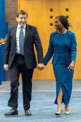 October 7, 2026, Birmingham, United Kingdom: Conservative party leader Kemi Badenoch and her husband Hamish Badenoch (left), arrive ahead of her keynote speech on the final day of the Conservative Party Conference at the International Convention Centre in Birmingham.The Conservative Party leader, Kemi Badenoch s gives her keynote speech at the International Convention Centre on the final day (day four) of the Conservative Party Conference at the International Convention Centre in Birmingham. The Conservative Party opened its annual conference under the slogan Stronger economy, stronger countryâ Birmingham United Kingdom - ZUMAs197 20261007_aaa_s197_044 Copyright: xPhilxLewisx