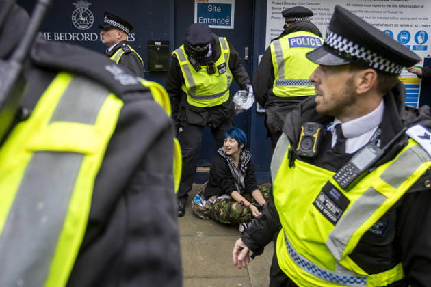 Pro-Israel Counter-Protest Disrupts Pro-Palestine Student March Russell Square, London, October 7, 2026 A pro-Palestine student march travelled from Lincoln™s Inn Fields towards Russell Square, where pro-Israel counter-protesters gathered with Israeli flags and placards. The counter-protest disrupted the student demonstration as police maintained a presence and kept the two groups separated., Credit:Zak Irfan Avalon  Copyright: xZakxIrfanx xAvalonx 1141227615