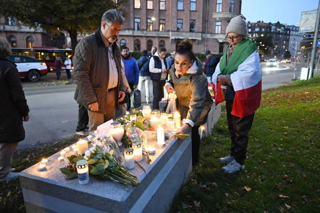STOCKHOLM, SWEDEN 20261007 Israeli demonstration outside the Israeli Embassy on the anniversary of Hamas s terrorist attack against Israel STOCKHOLM SWEDEN x10070x  Copyright: xJessicaxGow TTx MANIFESTATION ISRAEL 7 OKTOBER hSSlSGVyxAg