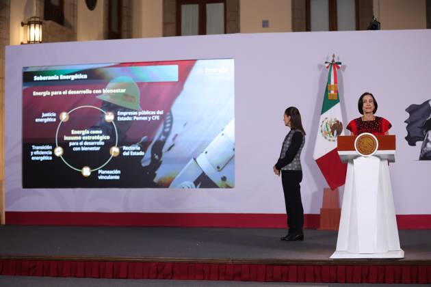 October 7, 2026: TO-45384- CIUDAD DE MEXICO,2026-10-07. Energy Secretary Luz Elena Gonzalez Escobar speaks during President Claudia Sheinbaum Pardos daily morning press briefing at the National Palace in Mexico City She presented progress updates and strategic plans to strengthen CFE increase renewable energy generation and expand electrical coverage nationwide. Clasos.com.mx - ZUMAcs4_ 20261007_faa_cs4_102 Copyright: xLuisxMarinx