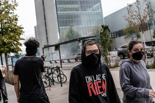 Protest against eduction conditions in Nancy NANCY, FRANCE - OCTOBER 7: A heavy police presence is deployed at the scene as students take to the streets to protest education conditions in Nancy, France, on October 7, 2026. Students are taking part in a nationwide high-school mobilization over school conditions and demands for greater education resources, while security units remain deployed around several locations in the city. Muhammed Said Tako Anadolu Nancy France. Editorial use only. Please get in touch for any other usage.  Copyright: x2026xAnadoluxMuhammedxSaidxTakox
