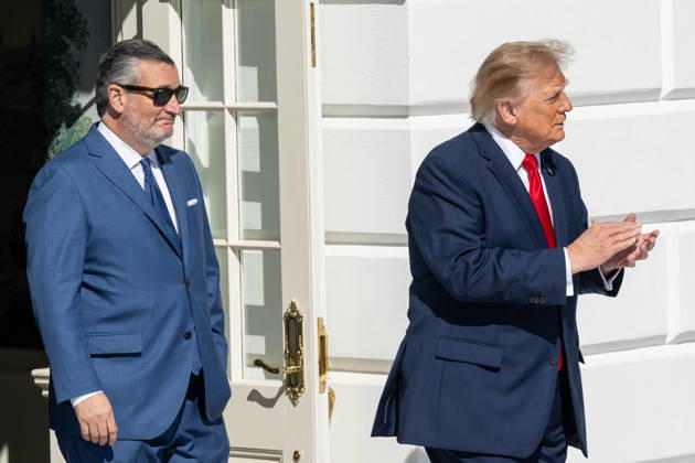 October 7, 2026, Washington, District Of Columbia, United States: President DONALD TRUMP and Sen. TED CRUZ walk out onto the South Lawn of the White House ahead of TrumpÃ¢â‚¬â ¢s departure for San Antonio, Texas, where he is scheduled to headline a midterm campaign rally. Washington United States  - ZUMAk206 20261007_znp_k206_001 Copyright: xMattxKaminskyx
