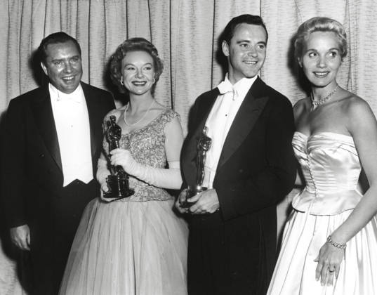 Edmond O Brien, Jo Van Fleet, Jack Lemmon, Eva Marie Saint, 28th Academy Awards - 1956. File Reference 34145-769THA Hollywood CA USA  Copyright: xCPCx 34145769THA
