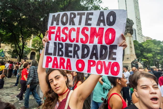 October 7, 2026: Rio de Janeiro, Brazil. October 7, 2026. March for Democracy: Students gather to protest the rise of the far right and march through the city center (CineloÂ¢ndia) in support of President Lula s candidacy. Photo: .  - ZUMAl255 20261007_zip_l255_009 Copyright: xEllanxLustosax