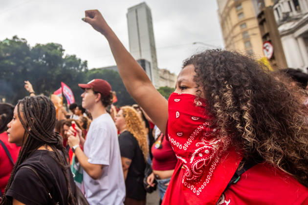 October 7, 2026: Rio de Janeiro, Brazil. October 7, 2026. March for Democracy: Students gather to protest the rise of the far right and march through the city center (CineloÂ¢ndia) in support of President Lula s candidacy. Photo: .  - ZUMAl255 20261007_zip_l255_015 Copyright: xEllanxLustosax