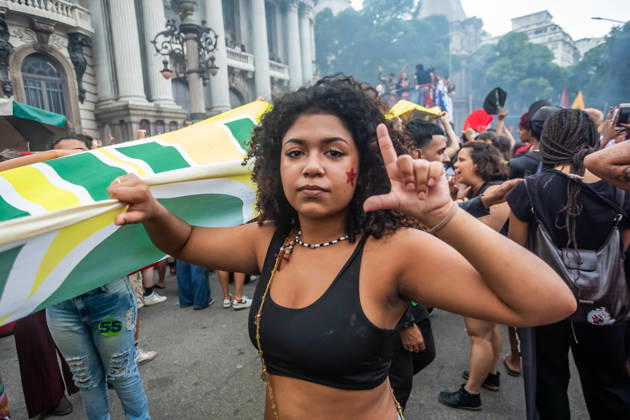 October 7, 2026: Rio de Janeiro, Brazil. October 7, 2026. March for Democracy: Students gather to protest the rise of the far right and march through the city center (Cinelo¢ndia) in support of President Lula s candidacy. Photo: . - ZUMAl255 20261007_zip_l255_013 Copyright: xEllanxLustosax