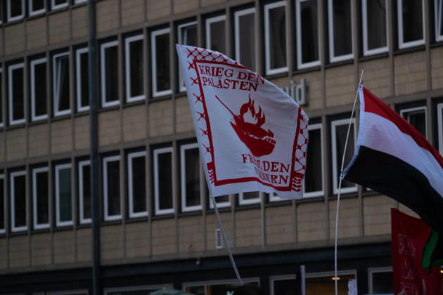 October 7, 2026, Cologne, Nrw, Germany: Multiple hundreds of people took part in a demonstration in Cologne marking the third anniversary of October 7, 2023, protesting IsraelÃ¢â‚¬â ¢s military campaign and genocidal intervention in Gaza. A smaller counter-protest took place without reported confrontations between the two groups...Police intervened and stopped the demonstration multiple times before protesters were held inside a police cage for approximately two hours. Officers later opened a corridor and allowed them to leave in small groups. During the dispersal, police arrested around 10 protesters, who were later released from custody. Cologne Germany  - ZUMAm356 20261007_zip_m356_002 Copyright: xMouafakxMahmaljix