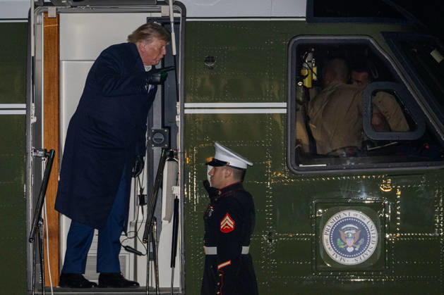 October 8, 2026, Washington, District Of Columbia, United States: President DONALD TRUMP walks across the South Lawn of the White House after arriving aboard Marine One following a trip to San Antonio, Texas, where he attended a campaign rally ahead of the November midterm elections. Washington United States  - ZUMAk206 20261008_znp_k206_011 Copyright: xMattxKaminskyx