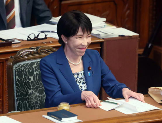October 8, 2026, Tokyo, Japan - Japanese Prime Minister Sanae Takaichi smiles upon her arrival at Lower House s plenary session at the National Diet in Tokyo on Monday, October 8, 2026. (photo by Yoshio Tsunoda AFLO)  aflo_354274213