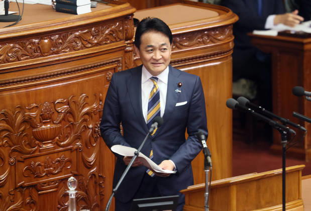 October 8, 2026, Tokyo, Japan - Japan s opposition Democratic Party for the People leader Yuichiro Tamaki questions to Prime Minister Sanae Takaichi at Lower House s plenary session at the National Diet in Tokyo on Monday, October 8, 2026. (photo by Yoshio Tsunoda AFLO)  aflo_354274230