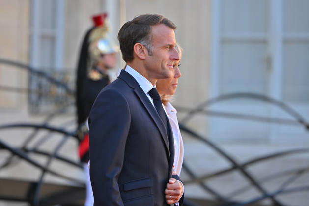 French president hosts German president, Elysee Palace, Paris, France French president Emmanuel Macron and his wife Mme Brigitte Macron host German President Mr Frank Walter Steinmeier and wife Mme Elke Budenbender at the Elysee Palace on October 08, 2026. Paris Elysee Palace Ile de France France