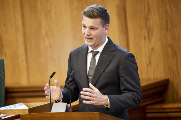 Opening debate in the Danish Parliament Sigurd Agersnap (SF) during the opening debate of the Folketing in the Parliament Hall at Christiansborg on Thursday, October 8, 2026. (Photo: Thomas Traasdahl Ritzau Scanpix) , Copenhagen Denmark Copyright: RitzauxScanpix ThomasxTraasdahlx spdk20261008-112519-L