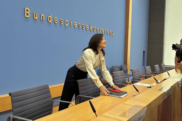 Berlin, Deutschland, 08.10.2026: Bundespressekonferenz: Vorstellung der Herbstprojektion 2026 der Bundesregierung: Bundesministerin für Wirtschaft und Energie Katherina Reiche (CDU) Copyright: xdtsxNachrichtenagenturx dts_137568