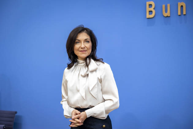 Katherina Reiche, Bundesministerin fuer Wirtschaft und Energie, stellt die Herbstprojektion 2026 der Bundesregierung im Rahmen einer Bundespressekonferenz vor, in Berlin, 08.10.2026. Berlin Deutschland Copyright: xYonaxElsnerx