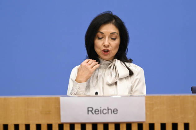 ABB BPK- Bundesministerin fuer Wirtschaft und Energie Katherina Reiche Vorstellung der Herbstprojektion 2026 der Bundesregierung auf der BPK Bundespressekonferenz in Berlin am 08.10.2026 Berlin Deutschland