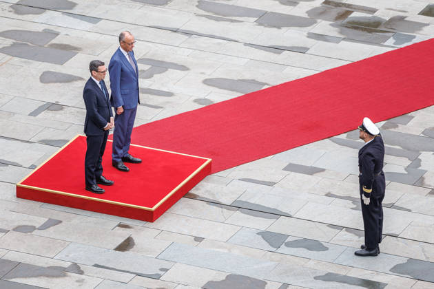 Begrüßung des Premierministers des Vereinigten Königreichs Großbritannien Begrüßung des Premierministers des Vereinigten Königreichs Großbritannien und Nordirland, Andrew Burnham, durch den Bundeskanzler Friedrich Merz (CDU) in Berlin am 08. 10.2026. Berlin Berlin Deutschland Bundeskanzleramt