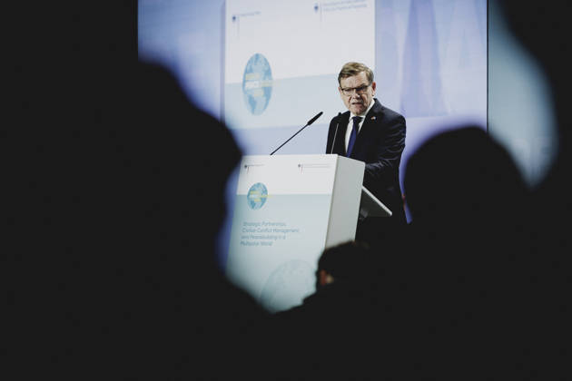 Johann Wadephul (CDU), Bundesaussenminister, aufgenommen im Rahmen des Berlin Peace Dialogue in Berlin, 08.10.2026. Fotografiert im Auftrag des Auswaertigen Amtes. Berlin Deutschland Copyright: xFlorianxGaertnerx