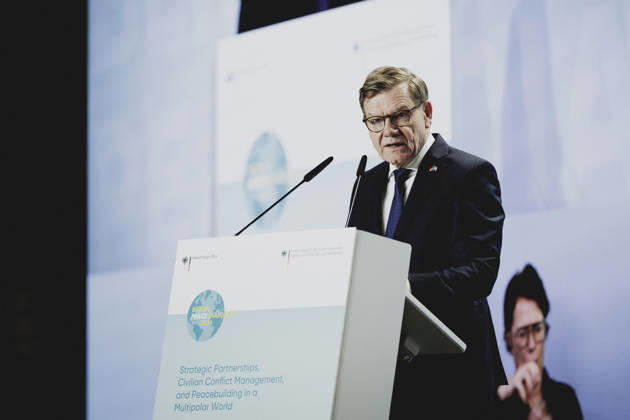 Johann Wadephul (CDU), Bundesaussenminister, aufgenommen im Rahmen des Berlin Peace Dialogue in Berlin, 08.10.2026. Fotografiert im Auftrag des Auswaertigen Amtes. Berlin Deutschland Copyright: xFlorianxGaertnerx
