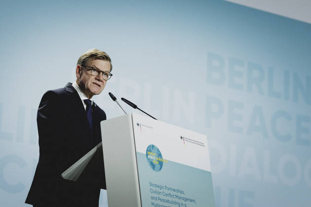 Johann Wadephul (CDU), Bundesaussenminister, aufgenommen im Rahmen des Berlin Peace Dialogue in Berlin, 08.10.2026. Fotografiert im Auftrag des Auswaertigen Amtes. Berlin Deutschland Copyright: xFlorianxGaertnerx
