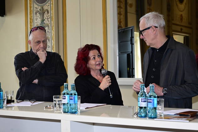 Stefan Hippler, Viola Klein und Joachim Klement beim Pressegespräch und Präsentation des 16. HOPE-Award zur 18. HOPE-Gala Dresden im Schauspielhaus Dresden. Dresden, 08.10.2026 Copyright: xMatthiasxWehnertx