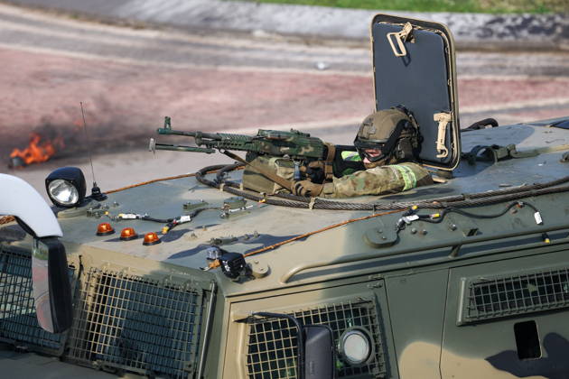 BELARUS, MINSK - OCTOBER 8, 2026: The final phase of the Eurasia-Antiterror 2026 counter-terrorism exercise by relevant agencies of the CIS and SCO member states. The drill is held as part of the 2026 CIS and SCO Counter-Terrorism Forum. Maxim Malinovsky TASS  98945088