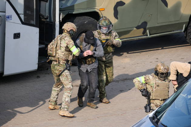 BELARUS, MINSK - OCTOBER 8, 2026: The final phase of the Eurasia-Antiterror 2026 counter-terrorism exercise by relevant agencies of the CIS and SCO member states. The drill is held as part of the 2026 CIS and SCO Counter-Terrorism Forum. Maxim Malinovsky TASS  98945093