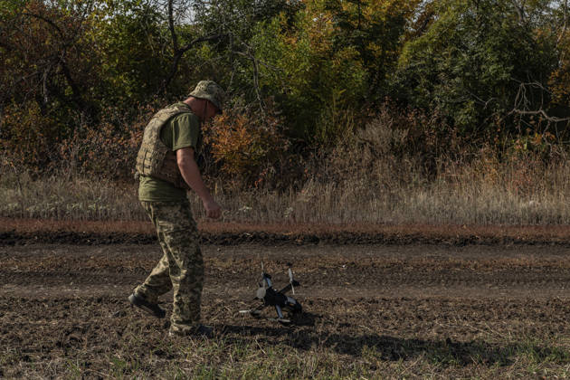 Ukrainian drone units are on duty at the front lines in Donetsk Region DONETSK REGION, UKRAINE - OCTOBER 8: A Ukrainian soldier takes a drone to attack enemy drones in the Donetsk region, Ukraine, 8 October 2026 Diego Herrera Carcedo Anadolu Donetsk Ukraine. Editorial use only. Please get in touch for any other usage.  Copyright: x2026xAnadoluxDiegoxHerreraxCarcedox