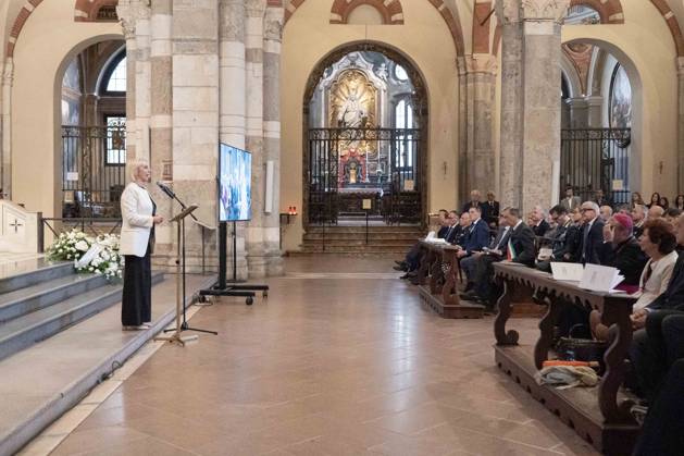 IPA89429973 - Milan, October 8, 26, Basilica of St. Ambrose, Eucharistic celebration marking the 25th anniversary of the Linate plane crash  Copyright: xGiuliaxSciaccax xGiuliaxSciaccax IPA89429973
