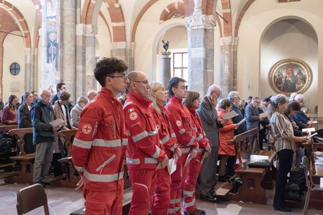 IPA89429927 - Milan, October 8, 26, Basilica of St. Ambrose, Eucharistic celebration marking the 25th anniversary of the Linate plane crash  Copyright: xGiuliaxSciaccax xGiuliaxSciaccax IPA89429927