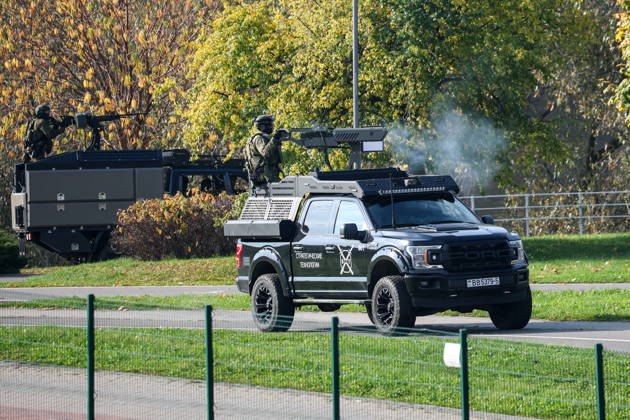 BELARUS, MINSK - OCTOBER 8, 2026: A vehicle is seen during the final phase of the Eurasia-Antiterror 2026 counter-terrorism exercise by relevant agencies of the CIS and SCO member states. The drill is held as part of the 2026 CIS and SCO Counter-Terrorism Forum Minsk Belarus  - ZUMAt113 20261008_zaa_t113_330 Copyright: xMaximxMalinovskyx