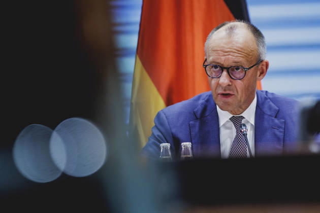 Friedrich Merz (CDU), Bundeskanzler, aufgenommen im Rahmen der Teilnahme am Regionalen Wachstumsforum im Bundeskanzleramt in Berlin, 08.10.2026. Berlin Deutschland Copyright: xFlorianxGaertnerx