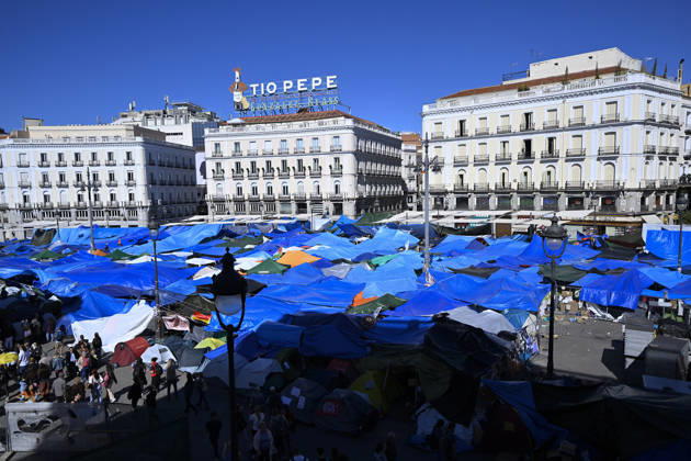 87-year-old symbol of Spain’s housing crisis dies 2 weeks after eviction MADRID, SPAIN - OCTOBER 8: A tent protest set up by Spaniards at Puerta del Sol on September 26, calling on the central and regional governments to take action over the housing crisis, continues in Madrid, Spain, on October 8, 2026. Maricarmen Abascal, known publicly as Maricarmen, the 87-year-old woman whose eviction from her longtime Madrid home sparked housing protests across Spain, died on Wednesday. Burak Akbulut Anadolu Madrid Spain. Editorial use only. Please get in touch for any other usage.  Copyright: x2026xAnadoluxBurakxAkbulutx
