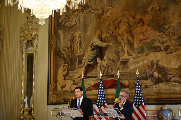 Marco Rubio - Paulo Rangel joint press conference in Lisbon LISBON, PORTUGAL - OCTOBER 8: US Secretary of State Marco Rubio (L) and Portugal s Foreign Minister Paulo Rangel give a joint press conference at the Necessidades Palace, the Portuguese foreign ministry, in Lisbon on October 8, 2026. Zed Jameson Anadolu Lisbon Portugal. Editorial use only. Please get in touch for any other usage.  Copyright: x2026xAnadoluxZedxJamesonx