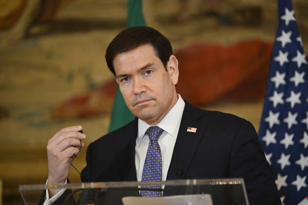 US Secretary of State Marco Rubio visits Portugal LISBON, PORTUGAL - OCTOBER 8: US Secretary of State Marco Rubio and Portuguese Foreign Minister Paulo Rangel (not seen) hold a joint press conference at the Necessidades Palace, home to Portugal s Foreign Ministry, in Lisbon, Portugal, on October 8, 2026. Zed Jameson Anadolu Lisbon Portugal. Editorial use only. Please get in touch for any other usage.  Copyright: x2026xAnadoluxZedxJamesonx