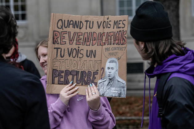 Protest against eduction conditions continues in Nancy NANCY, FRANCE - OCTOBER 8: Students holding placards take to the streets to protest education conditions in Nancy, France, on October 8, 2026. Students are taking part in a nationwide high-school mobilization over school conditions and demands for greater education resources, while security units remain deployed around several locations in the city. Muhammed Said Tako Anadolu Nancy France. Editorial use only. Please get in touch for any other usage.  Copyright: x2026xAnadoluxMuhammedxSaidxTakox