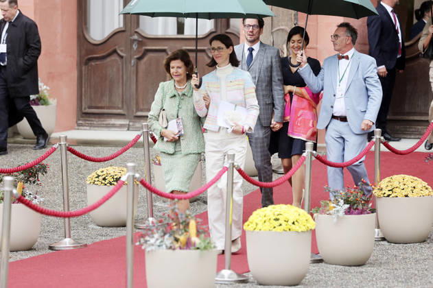 Königin Silvia von Schweden, Bettina Gräfin Bernadotte und Björn Graf Bernadotte beim Jubiläum der Mentor-Stiftung auf der Insel Mainau. Mainau, 08.10.2026