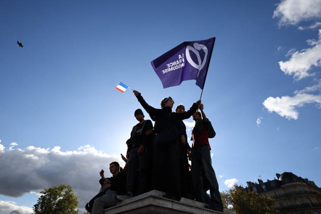 RECORD DATE NOT STATED Student Protest - Paris High-school students take part in a demonstration at Place de la Bastille, in Paris, France on October 8, 2026, as part of a nationwide protest movement over learning conditions. Since late September, pupils have barred the entrances to hundreds of schools, complaining of teacher absences, overloaded timetables, dilapidated classrooms and buildings ill-adapted to rising temperatures, among other grievances. Photo by Raphael Lafargue ABACAPRESS.COM Paris France  Copyright: xLafarguexRaphael ABACAx
