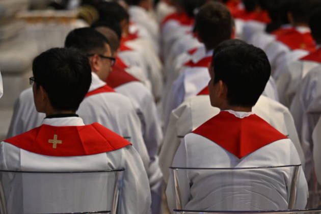 RECORD DATE NOT STATED MESSA_PAPA_2026 Italy, Rome, Vatican, 2026 10 8 Pope Leo XIV celebrates Holy Mass for the academic year at the Pontifical Universities in St Peter s Basilica in the Vatican . EDITORIAL USE ONLY - NO BOOKS Copyright: xAlessiaxGiuliani Catholicpressphotox