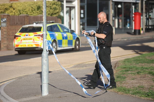 October 8, 2026, Borough Green, Kent, UK: Borough Green, UK. Emergency services at the scene in Borough Green, Kent, where three people have been injured in a stabbing. A police manhunt for the attacker is currently under way. Borough Green UK  - ZUMAl94_ 20261008_zaf_l94_002 Copyright: xMarcinxNowakx