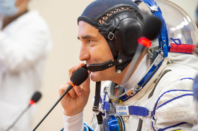 October 8, 2026, Baikonur, Kazakhstan: Baikonur, Kazakhstan. 14 July, 2026. Roscosmos cosmonaut Pyotr Dubrov talks to family and friends after Sokol suit pressure checks at the Baikonur Cosmodrome, July 14, 2026 in Baikonur, Kazakhstan. He launched to the International Space Station later that day. Baikonur Kazakhstan - ZUMAp138 20261008_zaa_p138_007 Copyright: xPavelxShvets Gctcx