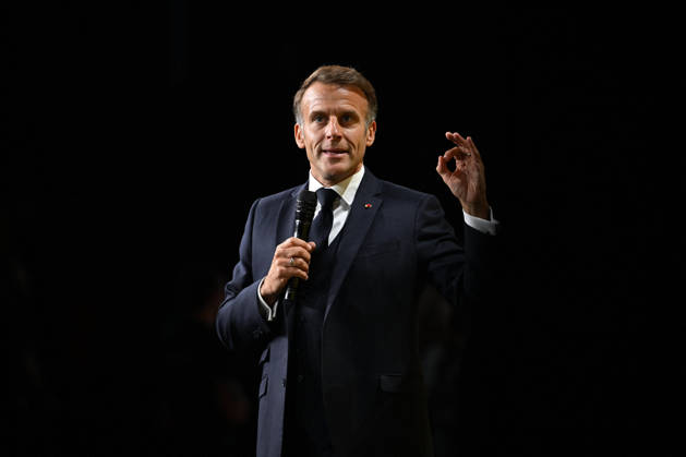 President Macron at Bpifrance Inno Generation - Paris France s President Emmanuel Macron delivers a speech on stage during the Bpifrance Inno Generation (BIG) event, one of Europe’s largest gatherings dedicated to entrepreneurs, in Paris, France on October 8, 2026. Photo by Jeanne Accorsini Pool ABACAPRESS.COM Paris France  Copyright: xAccorsinixJeanne Pool ABACAx
