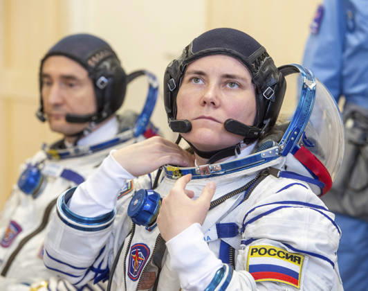 October 8, 2026, Baikonur, Kazakhstan: Baikonur, Kazakhstan. 14 July, 2026. Roscosmos cosmonaut Anna Kikina is helped into her Russian Sokol suit at the Baikonur Cosmodrome before the Expedition 75 launch, July 14, 2026 in Baikonur, Kazakhstan. She launched to the International Space Station later that day. Baikonur Kazakhstan - ZUMAp138 20261008_zaa_p138_014 Copyright: xPavelxShvets Gctcx
